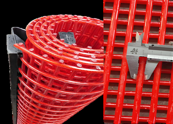 Mining Polyurethane High-Frequency Screen (Steel/S.S. Wire Inside, Polyurethane Outside) With 2-25mm Square/Rectangular Holes, Metal/PU Hooks – Replaces Ando Tufflex, Wear-Resistant & High Efficiency