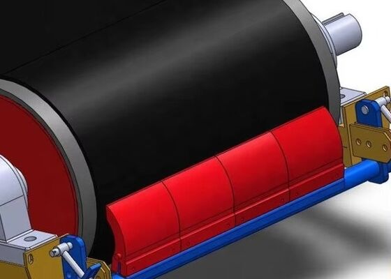 Heavy Duty PU Belt Cleaner Mining Conveyor High Wear Resistance Yellow Blade System