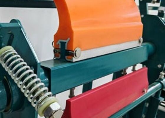 Heavy Duty PU Belt Cleaner Mining Conveyor High Wear Resistance Yellow Blade System