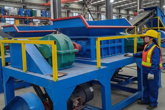 800kg/h Tire Dual Shredder for Rubber Powder Line