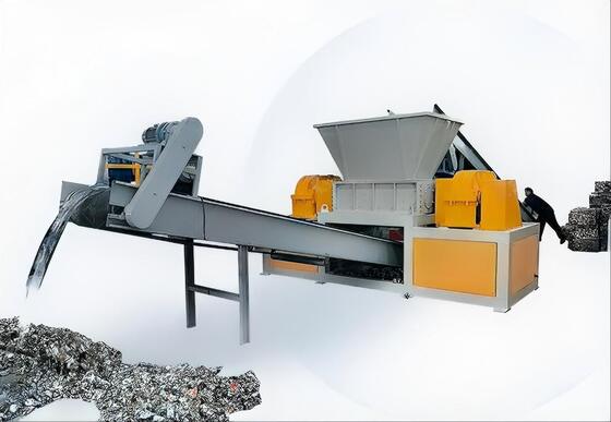 Heavy Duty Dual Shaft Shredder 600mm Rotor cho gỗ pallets