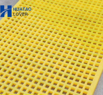 Tấm sàng rung PU bằng vật liệu Polyurethane và khung thép tích hợp cho chế biến khoáng sản, có lỗ tự làm sạch và dải rộng 5-50mm